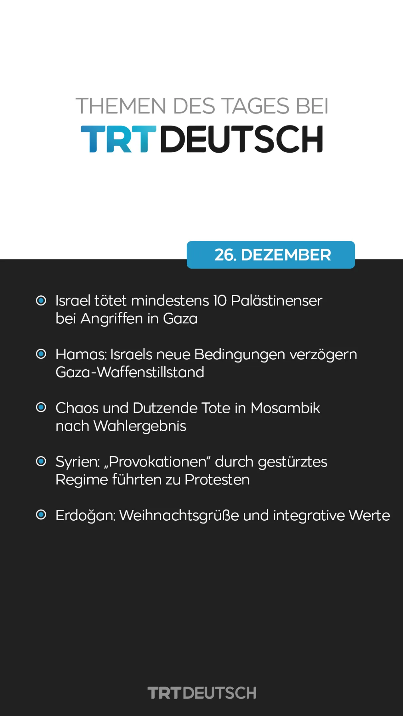 Donnerstag, 26. Dezember